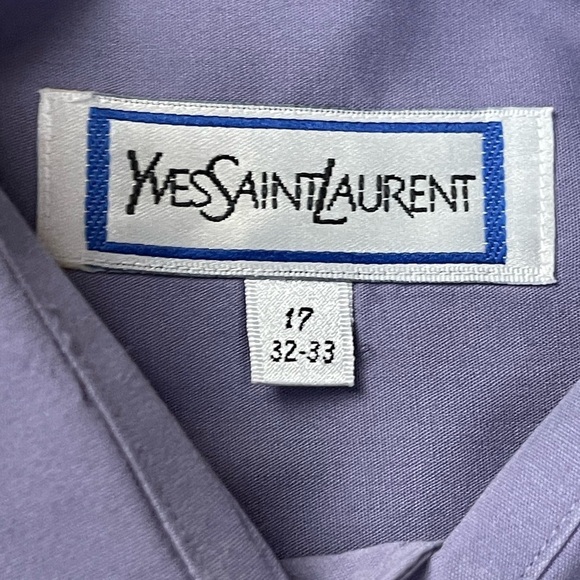 Vintage Yves Saint Laurent Purple Button-Up Dress Shirt Men’s 17 32/33 – Classic - Picture 7 of 10